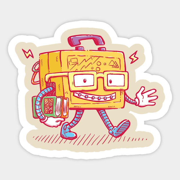 Back to School Lunchpail Bot Sticker by nickv47